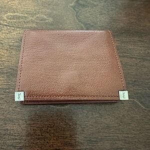 Yves Saint Laurent Brown Leather Change Purse - authentic - vintage